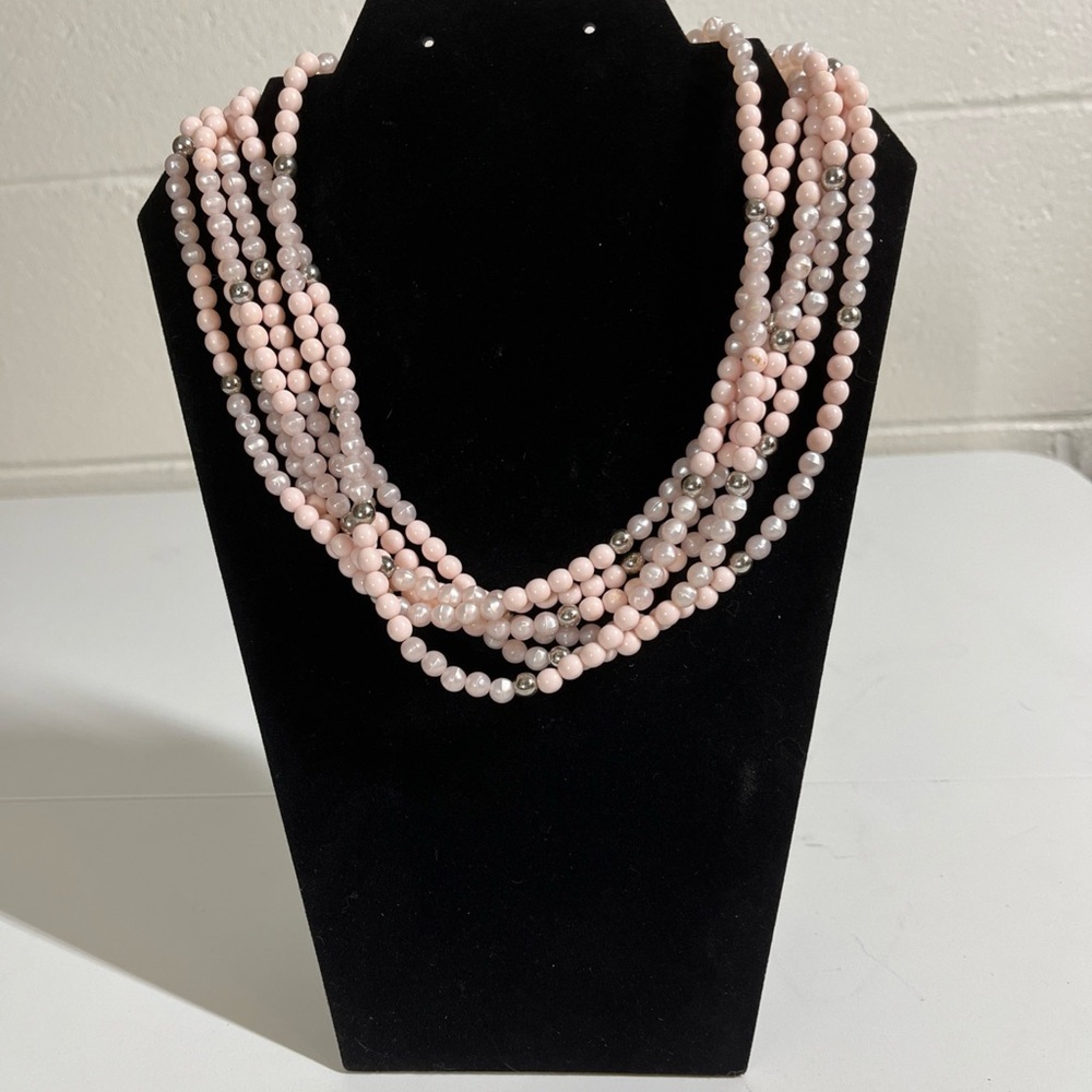 Multi-Strand Coral shades of pink Necklace Sterling Silver 925 Jay King DTR